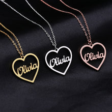 Cargar imagen en el visor de la galería, Custom Heart Name Necklace Style ER53
