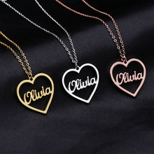 Load image into Gallery viewer, Custom Heart Name Necklace Style ER53
