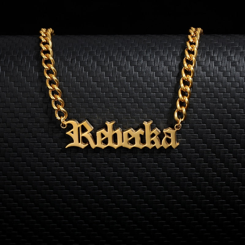 Custom Name Old English Necklace Style ER 45