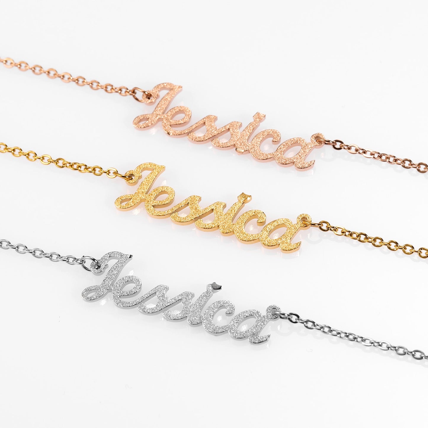 Custom Frosted Name Necklace Style ER26