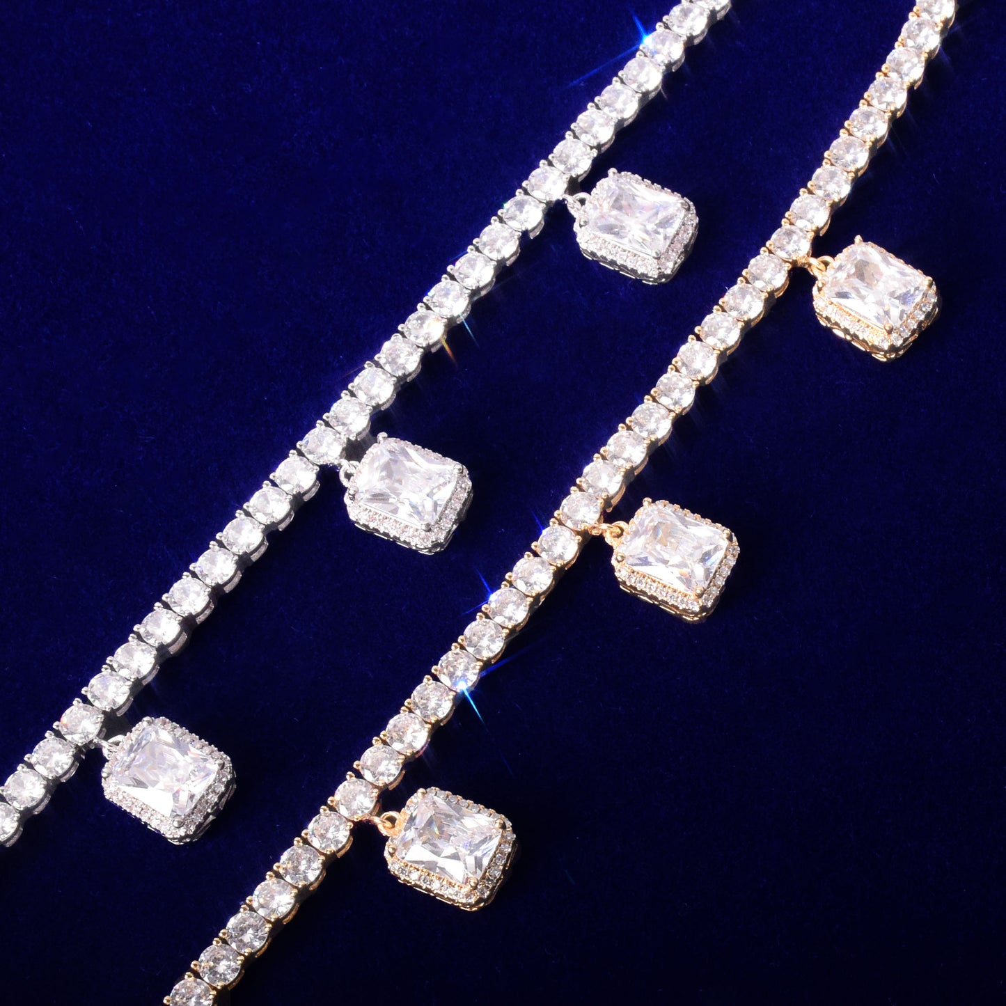 White Rhinestone Crystal Adjustable Anklet