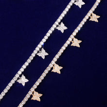 Cargar imagen en el visor de la galería, Butterfly Rhinestone Crystal Adjustable Anklet
