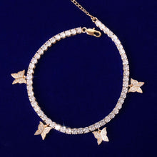 Cargar imagen en el visor de la galería, Butterfly Rhinestone Crystal Adjustable Anklet
