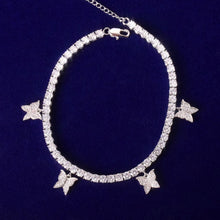 Cargar imagen en el visor de la galería, Butterfly Rhinestone Crystal Adjustable Anklet
