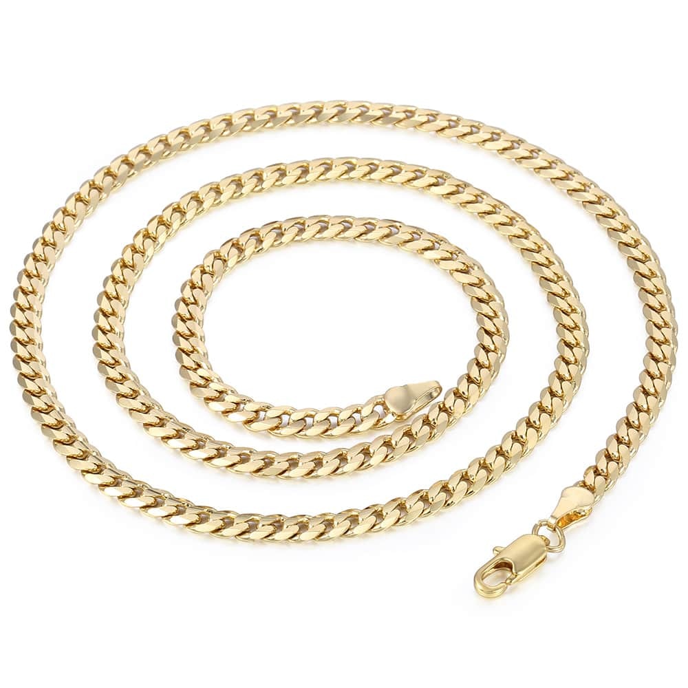 Men's Cuban Link Chain Gold Necklace