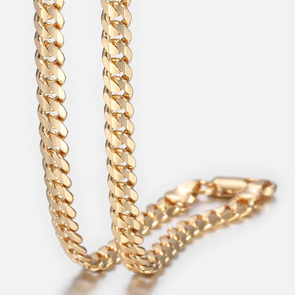 Men's Cuban Link Chain Gold Necklace