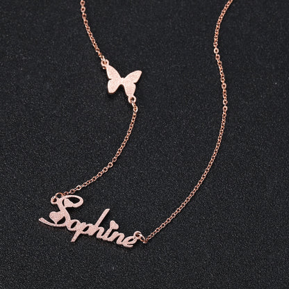 Custom Butterfly Name Necklace Style ER47