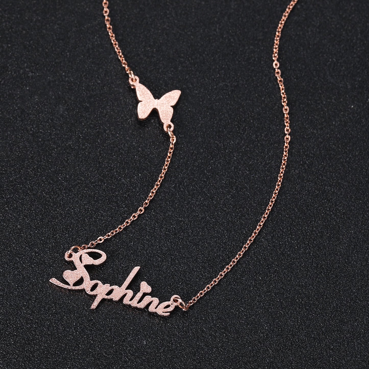 Custom Butterfly Name Necklace Style ER47