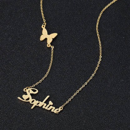 Custom Butterfly Name Necklace Style ER47