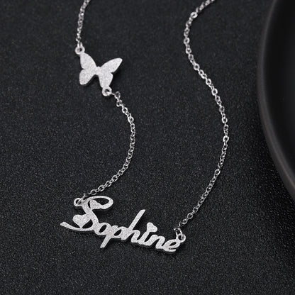 Custom Butterfly Name Necklace Style ER47