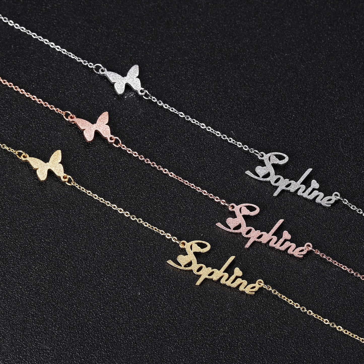 Custom Butterfly Name Necklace Style ER47