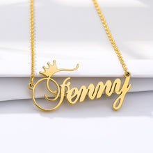 Load image into Gallery viewer, Custom Crown Name Necklace Style ER33
