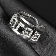 Load image into Gallery viewer, Custom Old English Letter Adjustable Ring Style ER#59
