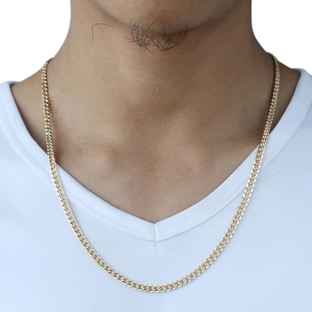 Men's Cuban Link Chain Gold Necklace
