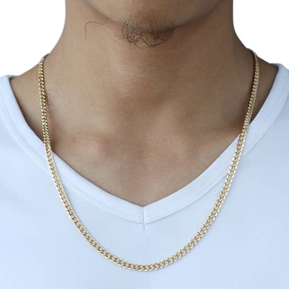 Men's Cuban Link Chain Gold Necklace