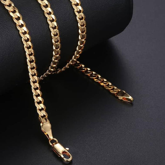 Men's Cuban Link Chain Gold Necklace