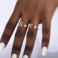 Load image into Gallery viewer, Custom Letter Adjustable Ring Style ER#57
