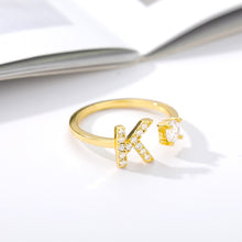 Load image into Gallery viewer, Custom Letter Adjustable Ring Style ER#57
