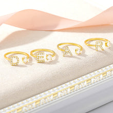Load image into Gallery viewer, Custom Letter Adjustable Ring Style ER#57
