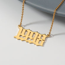 Load image into Gallery viewer, Custom Year Number Necklace Style ER43
