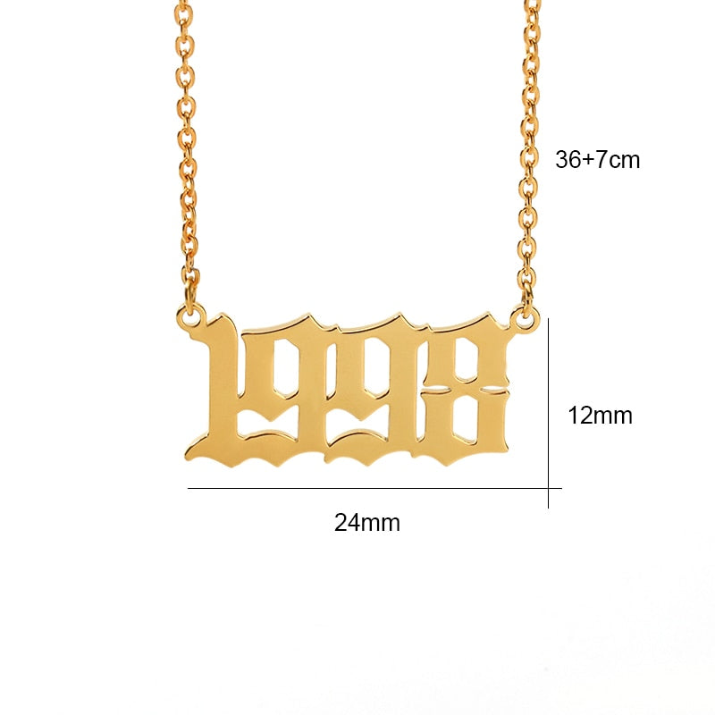 Custom Year Number Necklace Style ER43