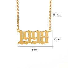 Cargar imagen en el visor de la galería, Custom Year Number Necklace Style ER43
